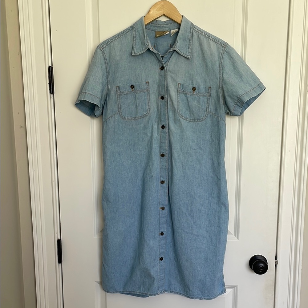 Liz Claiborne Light Blue Denim Midi Dress